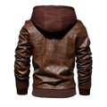 Veste Homme en Cuir Synthétique à Capuche Amovible