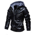 Veste Homme en Cuir Synthétique à Capuche Amovible